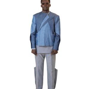 Two Tone Assymetric Suit blazer